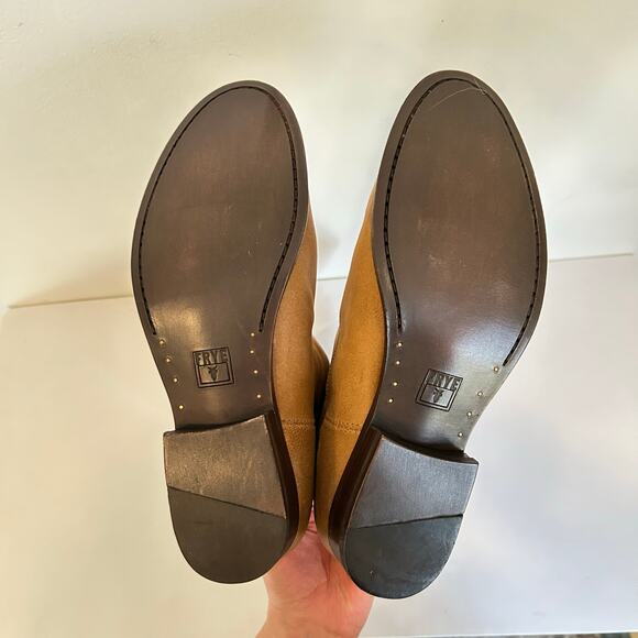 NEW Frye Melissa Button Leather Tall Boots Tan Size 10 - Picture 6 of 7